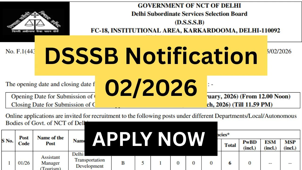 DSSSB Notification 022026